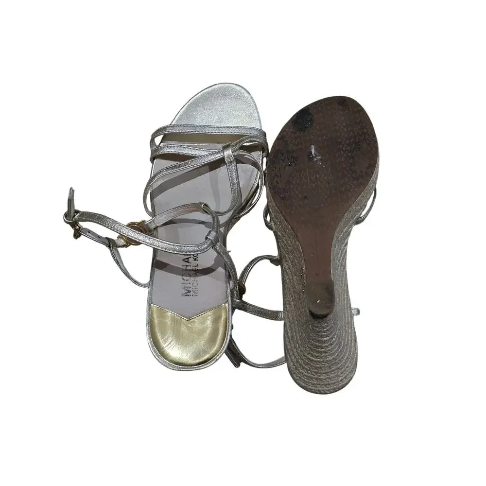 Michael Kors Kami wedge metallic strappy sandals
